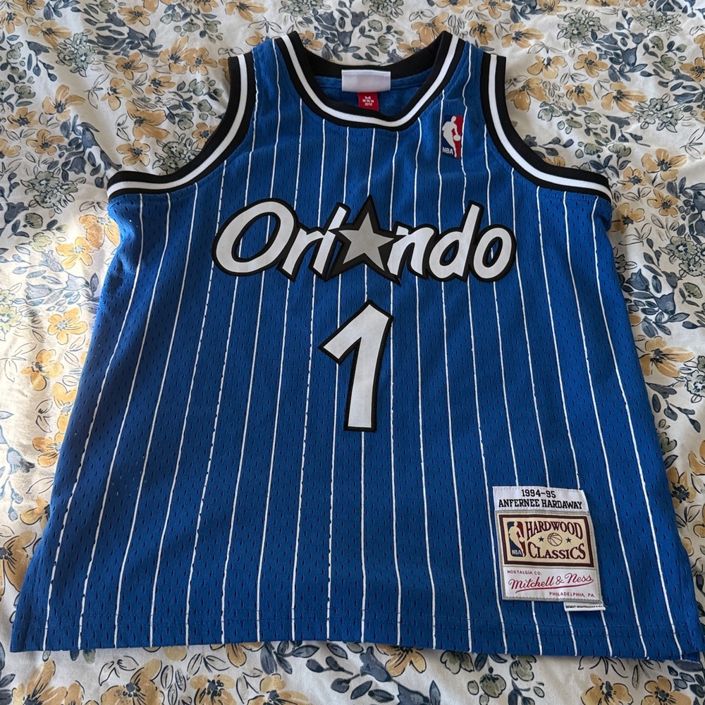 Mitchell & Ness Blue Orlando Pinstripe Jersey